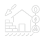 Dibujo de un chalet en construcción en línea blanca